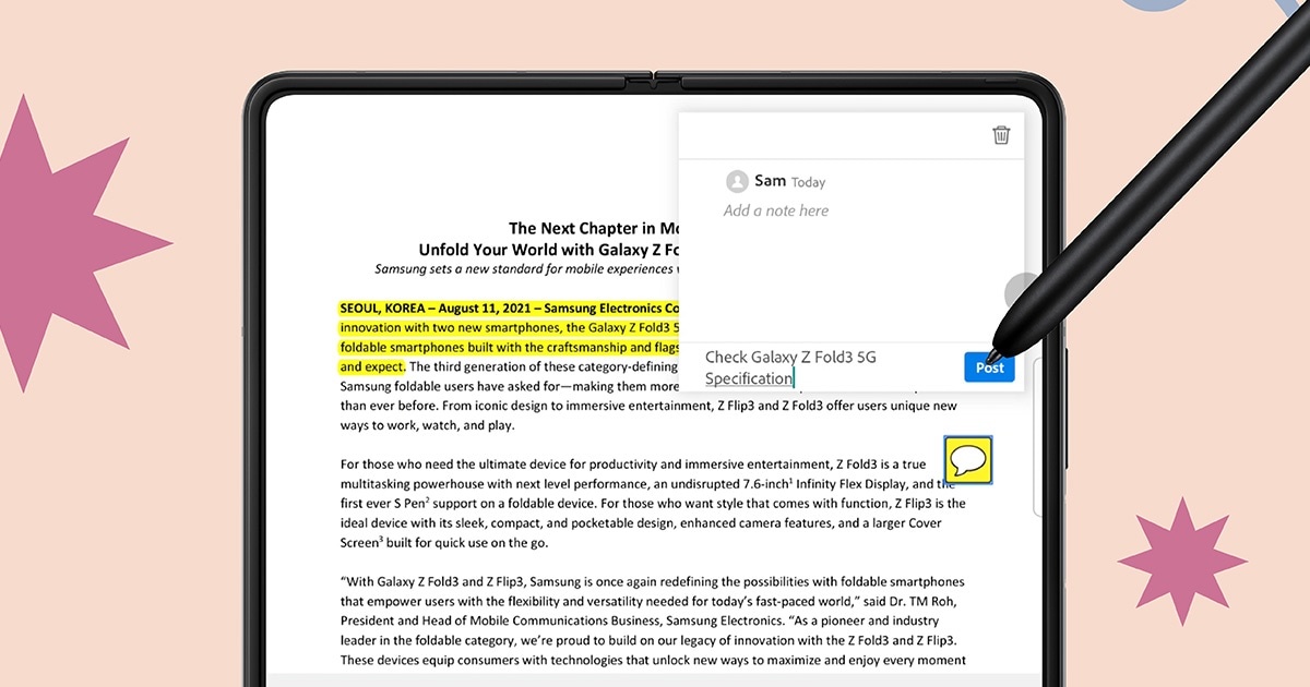 Γνώρισε τα έξυπνα χαρακτηριστικά του S Pen Fold Edition